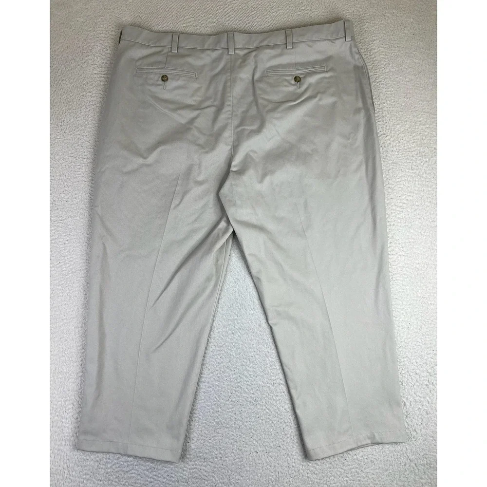 L.L. Bean Pants Mens 44x28 Gray Double L Chino Classic Fit Wrinkle Free